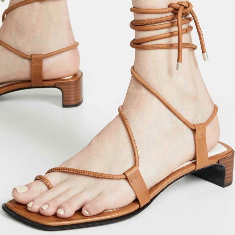 Rag & Bone Cindy Ankle Tie Brown Strappy Sandals